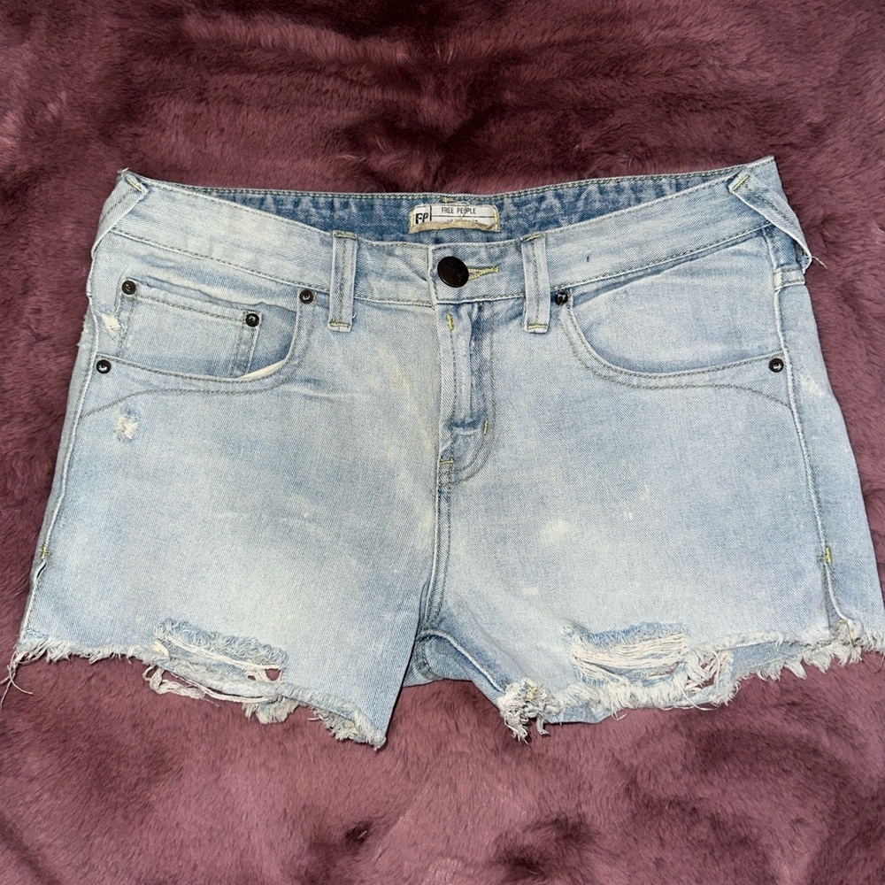 Free People Light Blue Jean Shorts
